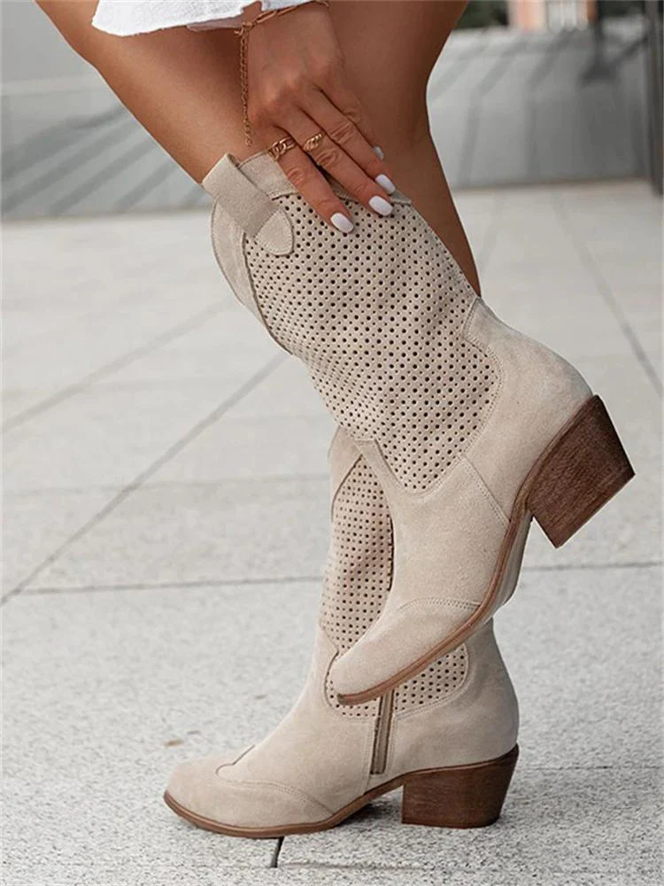Cowboy Stiefel - Atmungsaktive Cowgirl Stiefel mit niedrigem Absatz Heidi Mode - Image 4