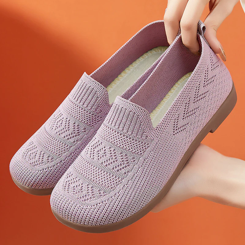 Damen Atmungsaktive Freizeit-Slipper aus flexiblem Strickmaterial Heidi Mode