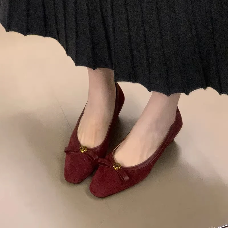Damen Ballerinas mit elegantem Schleifenakzent und hochwertigem Veloursleder Heidi Mode - Image 3