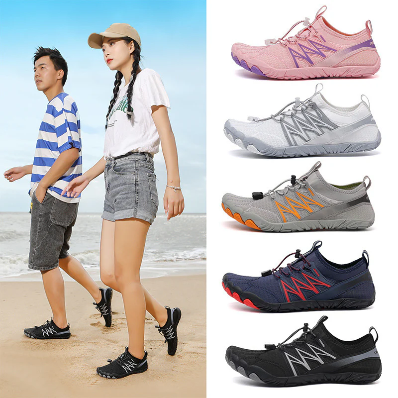 Damen Barfuß-Sportschuhe mit rutschfester Sohle und elastischem Schnellschnürsystem Heidi Mode