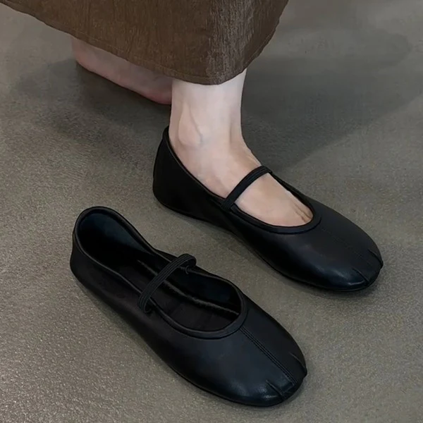 Damen Bequeme Ballerinas mit elastischem Riemen und weichem Innenfutter Heidi Mode