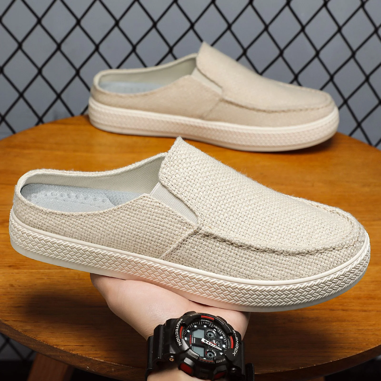 Damen Bequeme Slip-On Hausschuhe mit elastischem Einstiegsdesign Heidi Mode