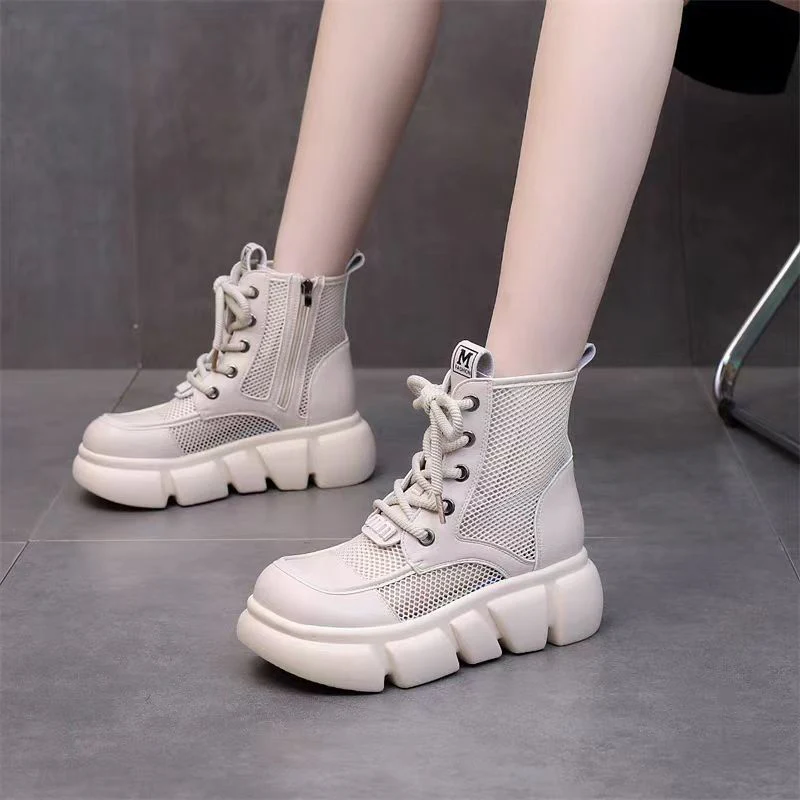 Damen Chunky Sneakers mit atmungsaktiver Mesh-Oberfläche und robuster Sohle Heidi Mode
