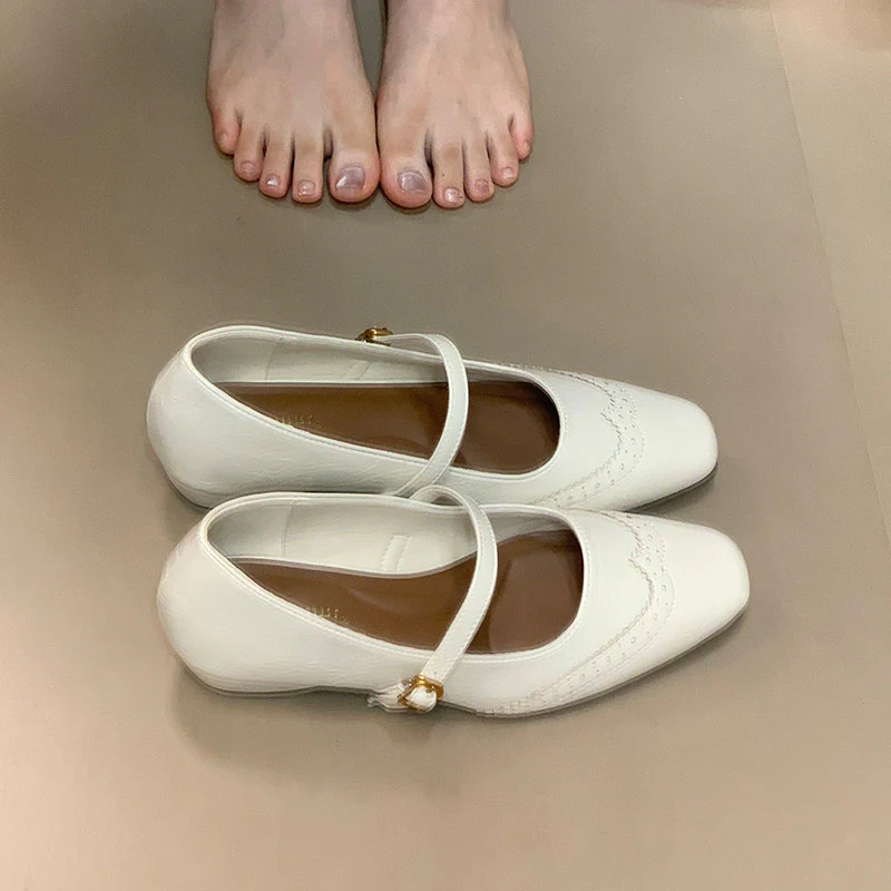 Damen elegante Ballerinas mit verstellbarem Riemen und feinen Ziernähten Heidi Mode - Image 8