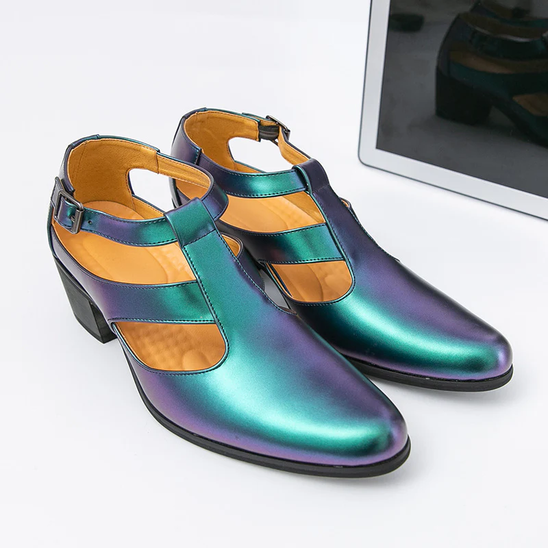 Damen Elegante Metallic Heels mit verstellbarem Riemen Heidi Mode