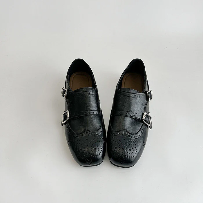 Damen Elegante Schnürschuhe mit doppeltem Riemen und feinem Brogue-Muster Heidi Mode - Image 6