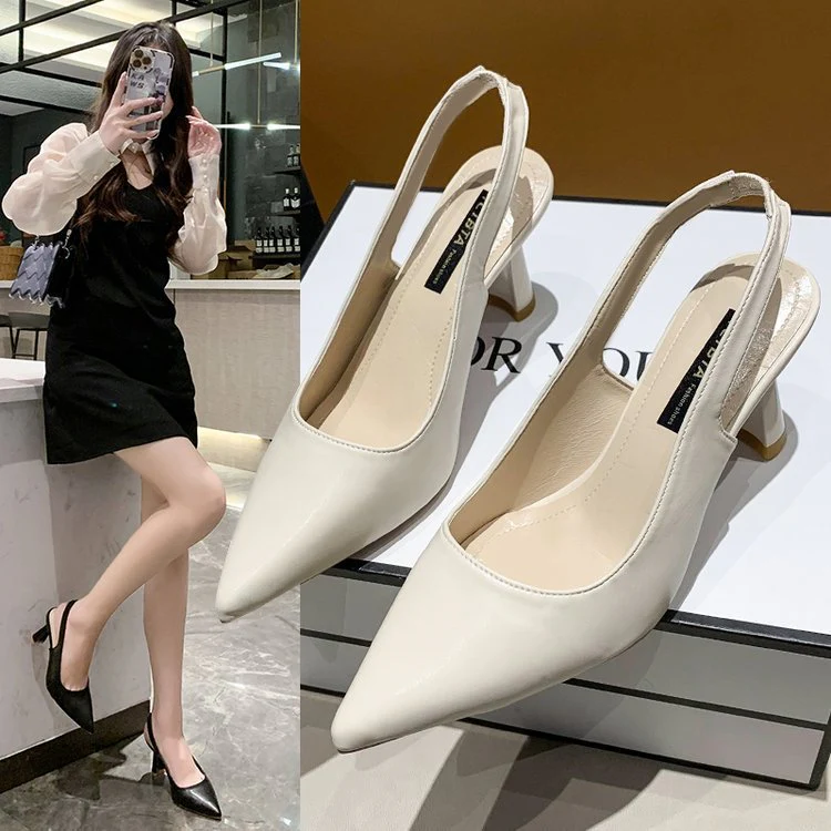 Damen Elegante Sling-Pumps mit modischem Blockabsatz und luxuriösem Obermaterial Heidi Mode