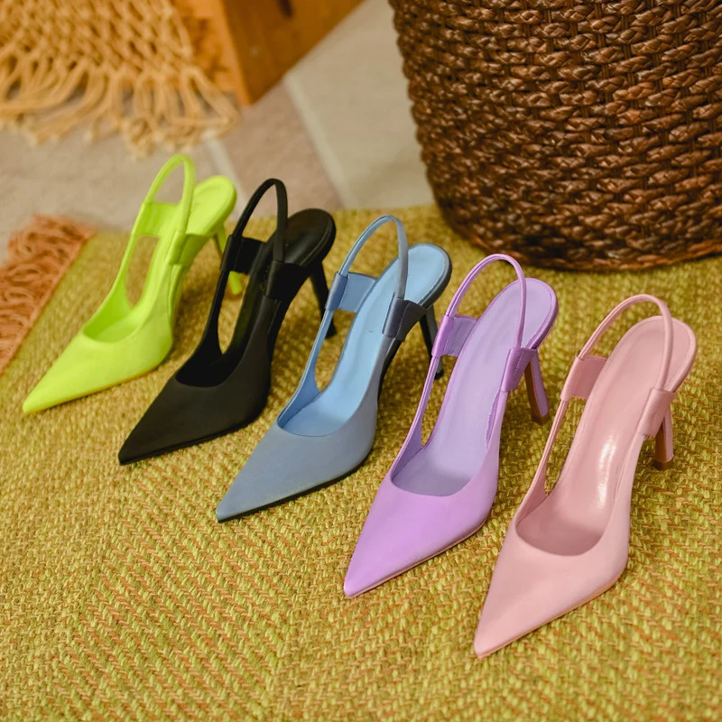 Damen Elegante Slingpumps mit spitzem Schnitt und hohem Absatz Heidi Mode
