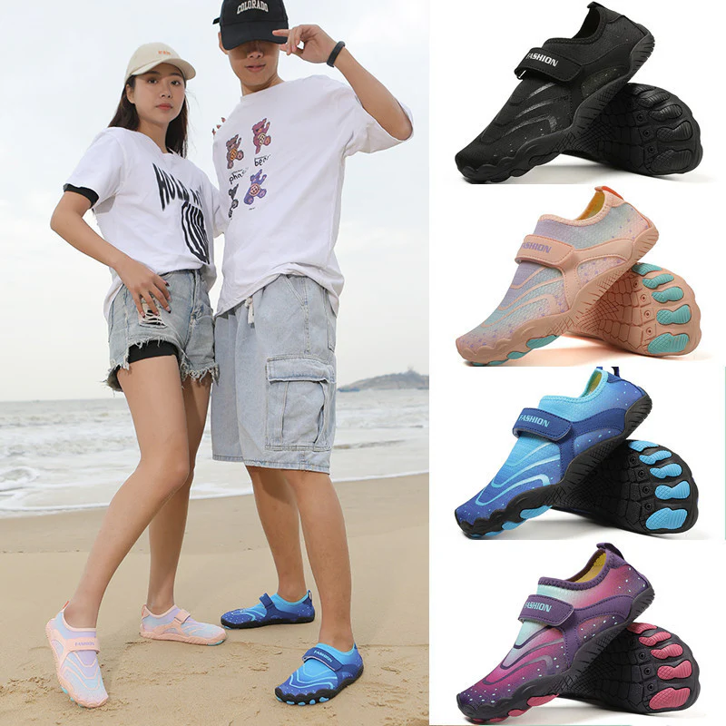 Damen Flexible Aquaschuhe mit verstellbarem Klettverschluss und rutschfester Sohle Heidi Mode
