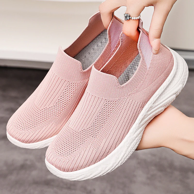 Damen Flexible Slip-On Fitness-Sneakers mit atmungsaktivem Obermaterial Heidi Mode