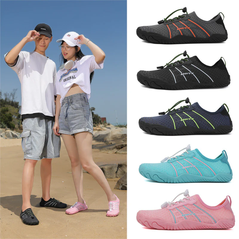 Damen flexible Wassersportschuhe mit rutschfester Sohle und elastischem Schnürsystem Heidi Mode