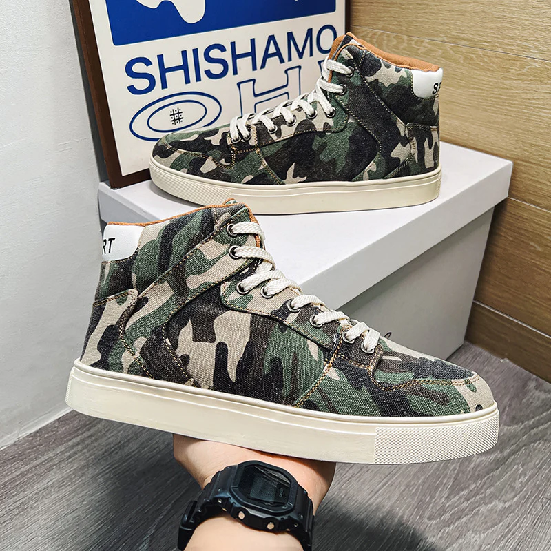 Damen High-Top Sneakers mit modernem Camouflage-Design und gepolsterter Knöchelstütze Heidi Mode