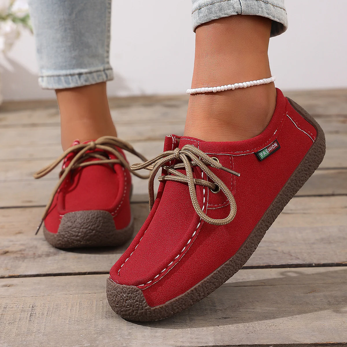 Damen Komfortable Freizeitschuhe mit modischem Schnürsystem Heidi Mode
