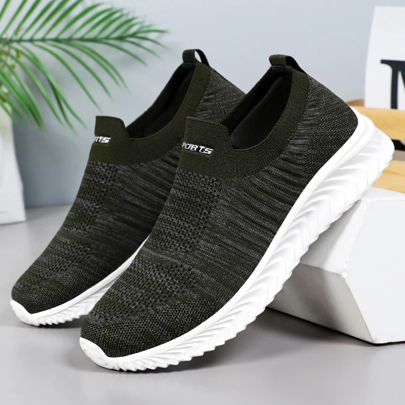 Damen Komfortable Sneaker mit elastischem Strickoberteil und rutschfester Sohle Heidi Mode