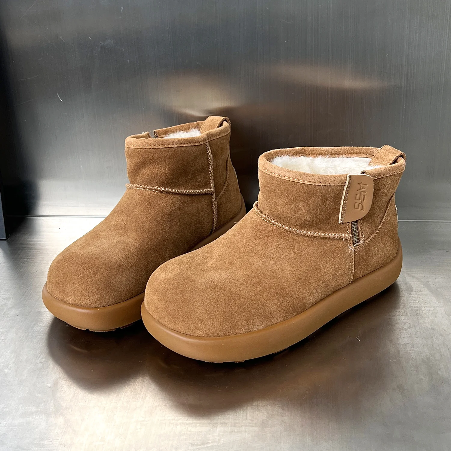 Damen kuschelige Winterstiefel aus weichem Wildleder mit warmem Innenfutter Heidi Mode