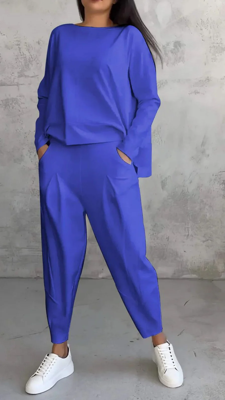 Jogginganzug Damen Lounge-Set mit weiten Ärmeln und Taschen - Image 15