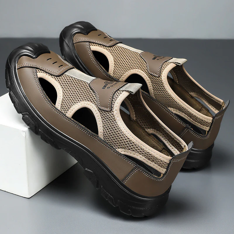 Damen Mesh-Sandalen mit rutschfester Laufsohle und verstellbarem Riemen Heidi Mode
