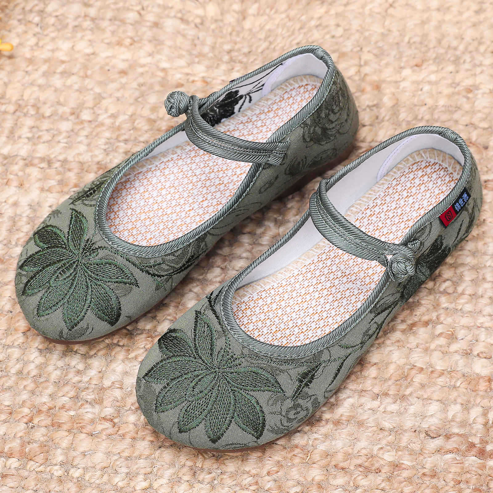 Damen Modische Ballerinas mit floralem Stickdesign Heidi Mode