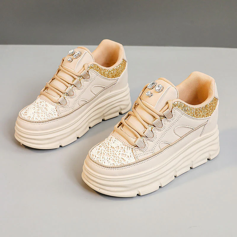 Damen modische Plateau-Sneaker mit Glitzer-Akzenten und bequemer Dämpfung Heidi Mode - Image 2