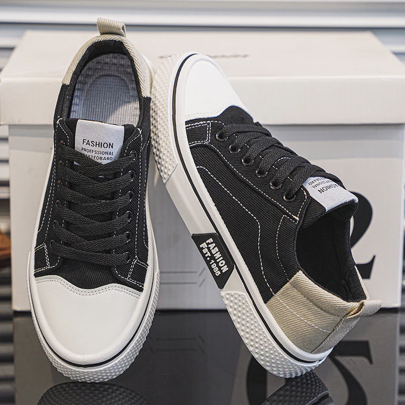 Damen Modische Skate-Sneaker mit strapazierfähigem Canvas-Obermaterial und rutschfester Sohle Heidi Mode - Image 2