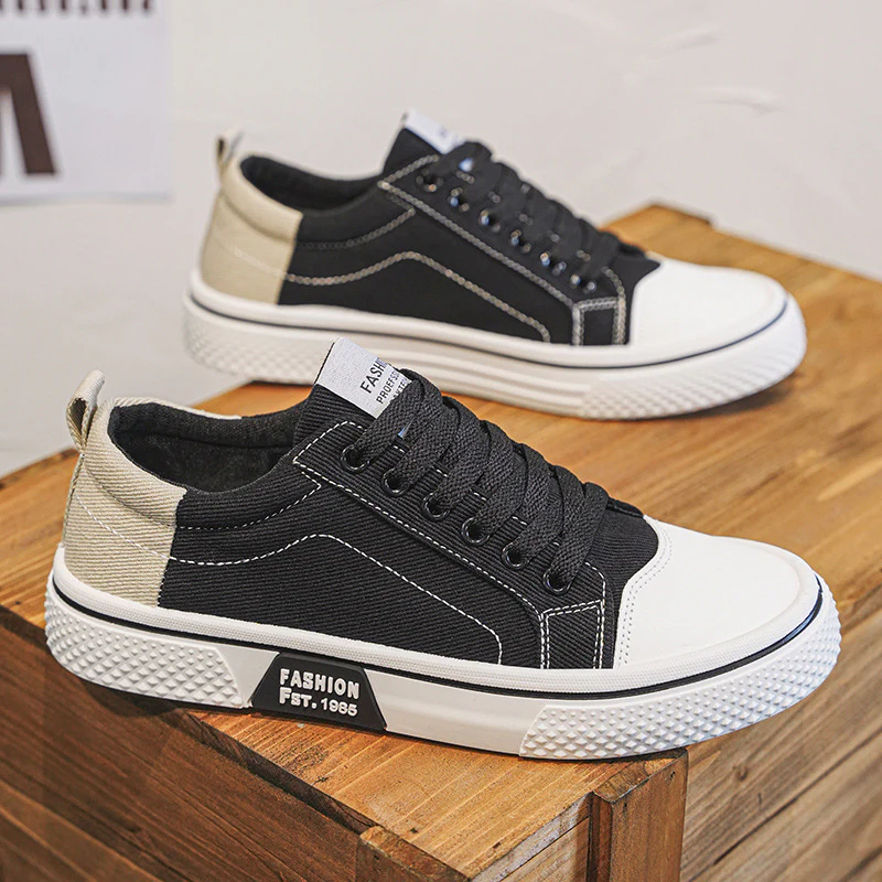 Damen Modische Skate-Sneaker mit strapazierfähigem Canvas-Obermaterial und rutschfester Sohle Heidi Mode - Image 4
