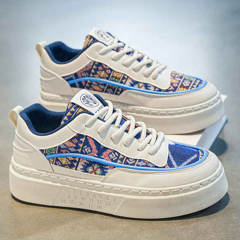 Damen Modische Sneakers mit einzigartigem Ethno-Muster und bequemer Plateausohle Heidi Mode