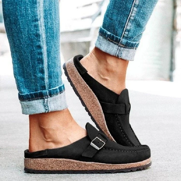 Damen Mokassin Clogs mit modischem Riemen und komfortabler Sohle Heidi Mode