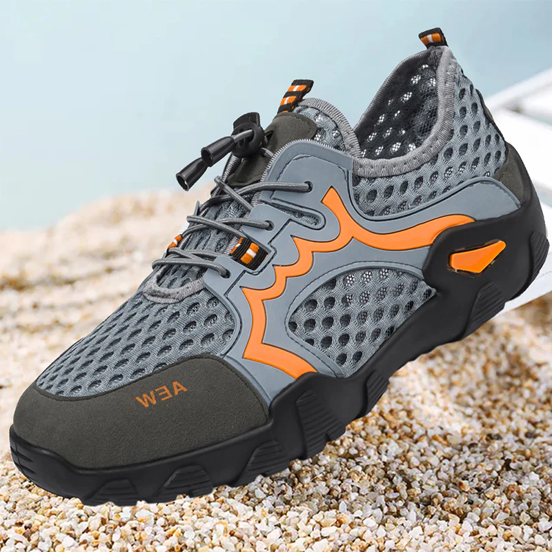 Damen Multifunktionale Mesh-Sneaker mit elastischem Schnürsystem und rutschfester Sohle Heidi Mode