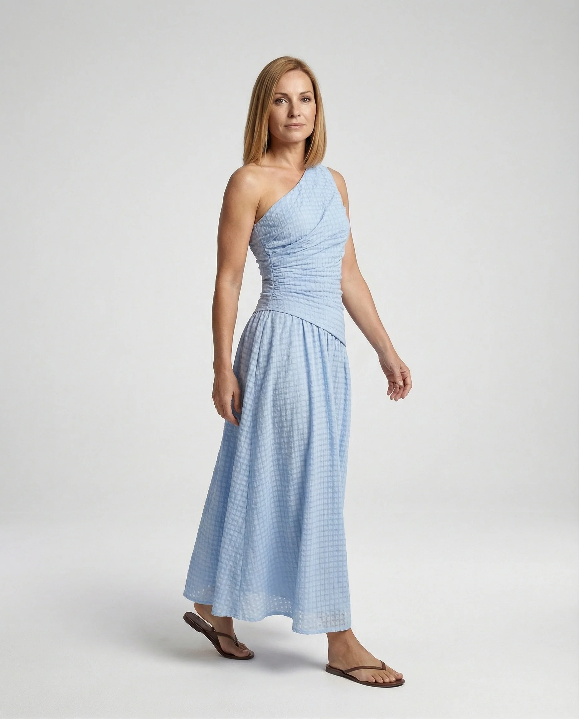 Damen Abendkleid One Shoulder Maxi
