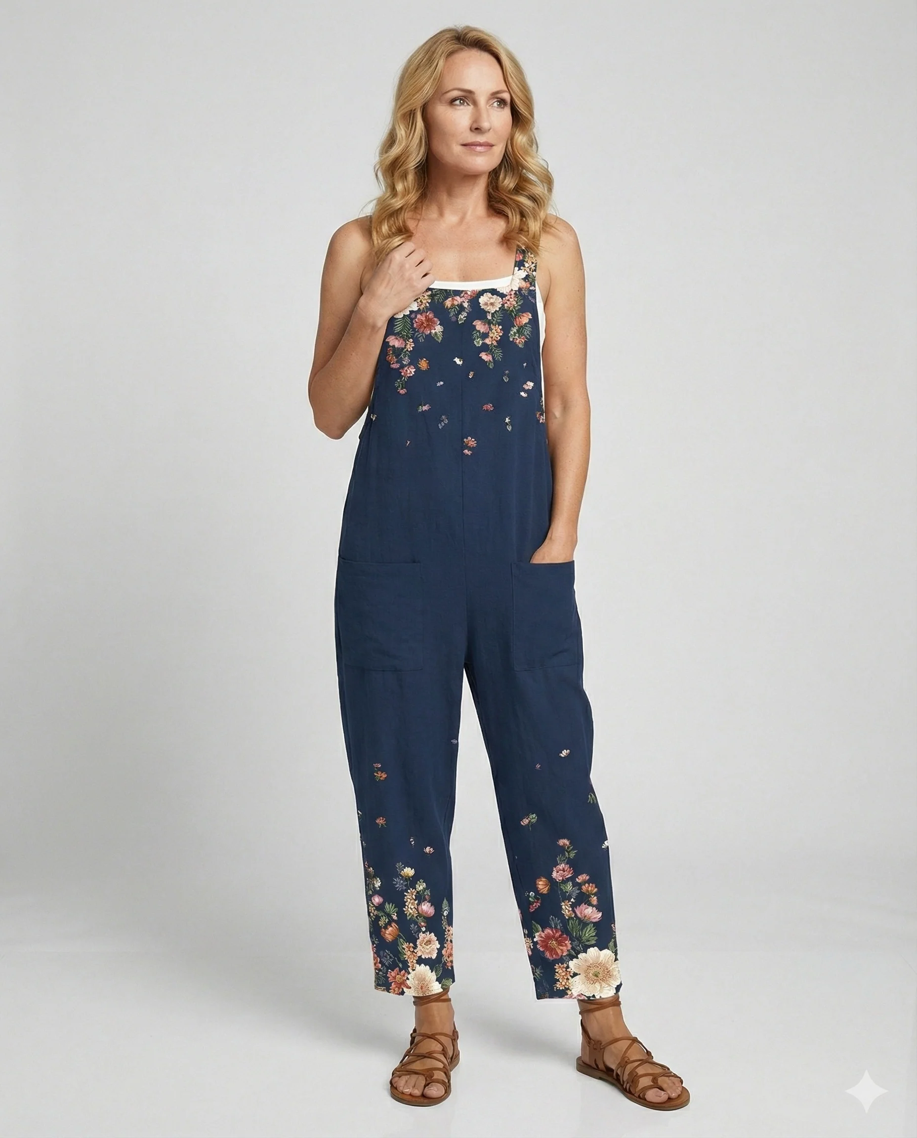 Damen Jumpsuit Boho Stil weit