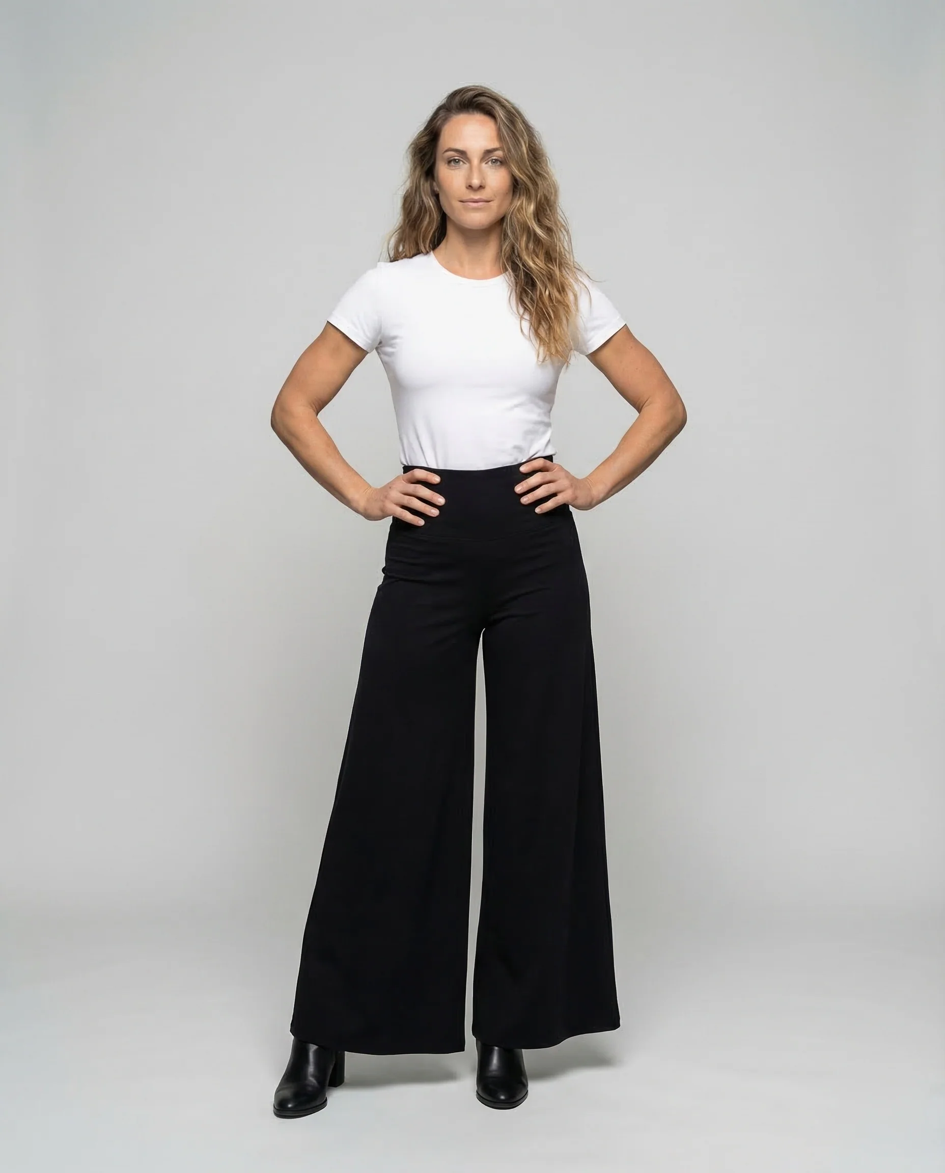 Damen Palazzo Hose Weit