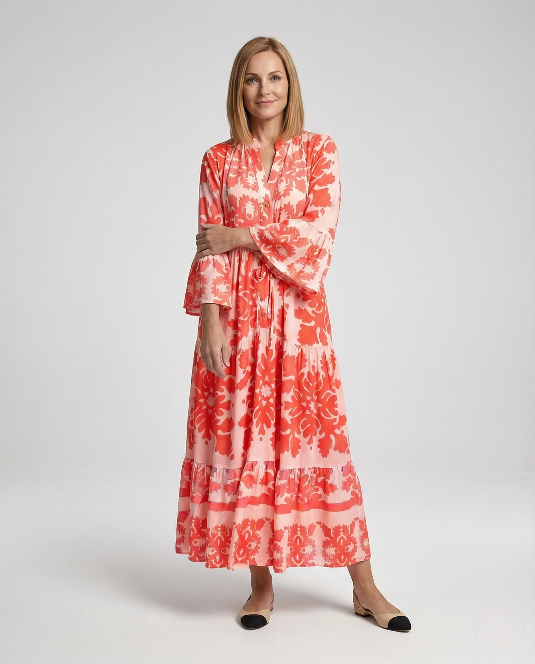 Boho Maxikleid Sommer Damen Volant