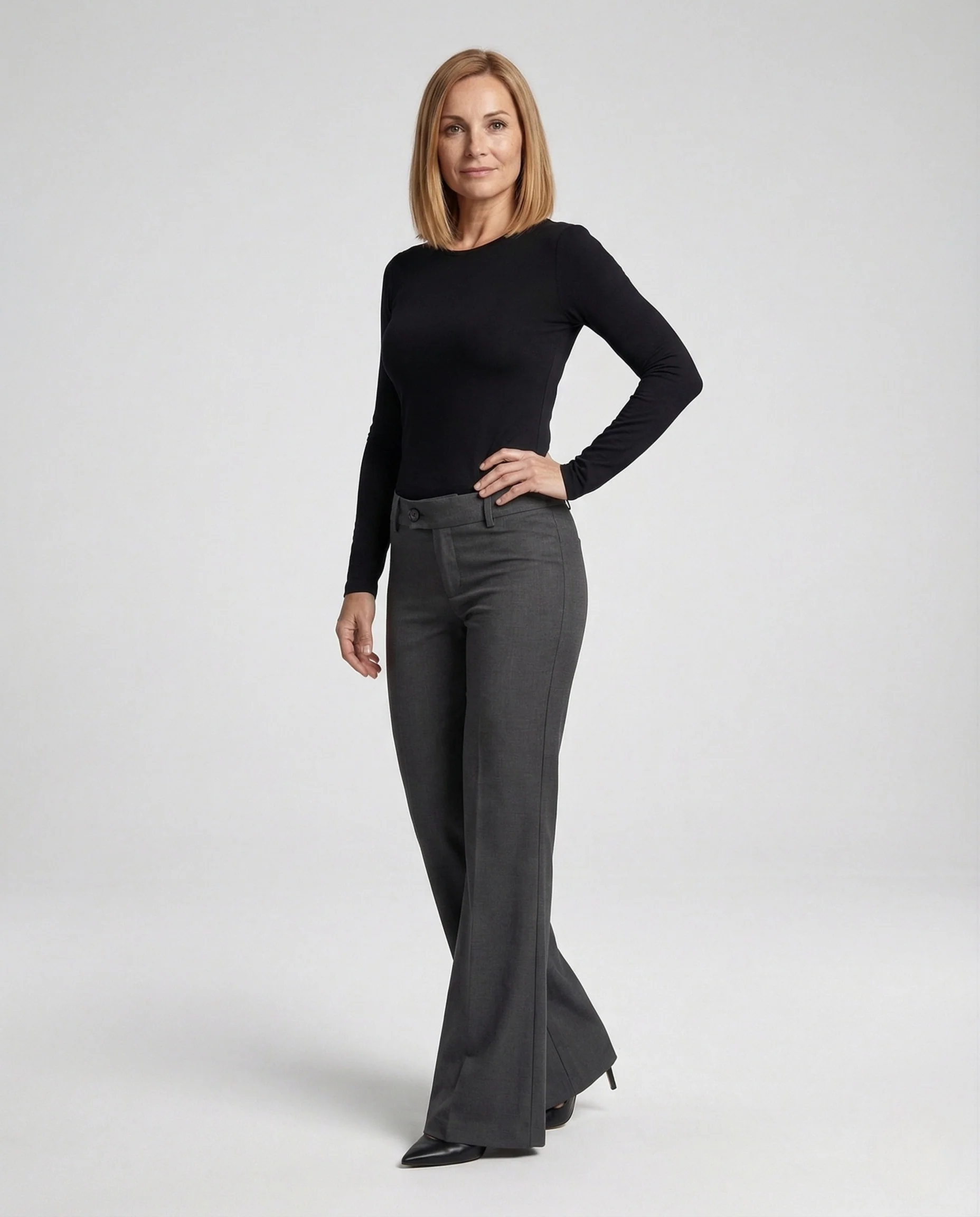 Damen Marlene Schlaghose High Waist Wide Leg Hose