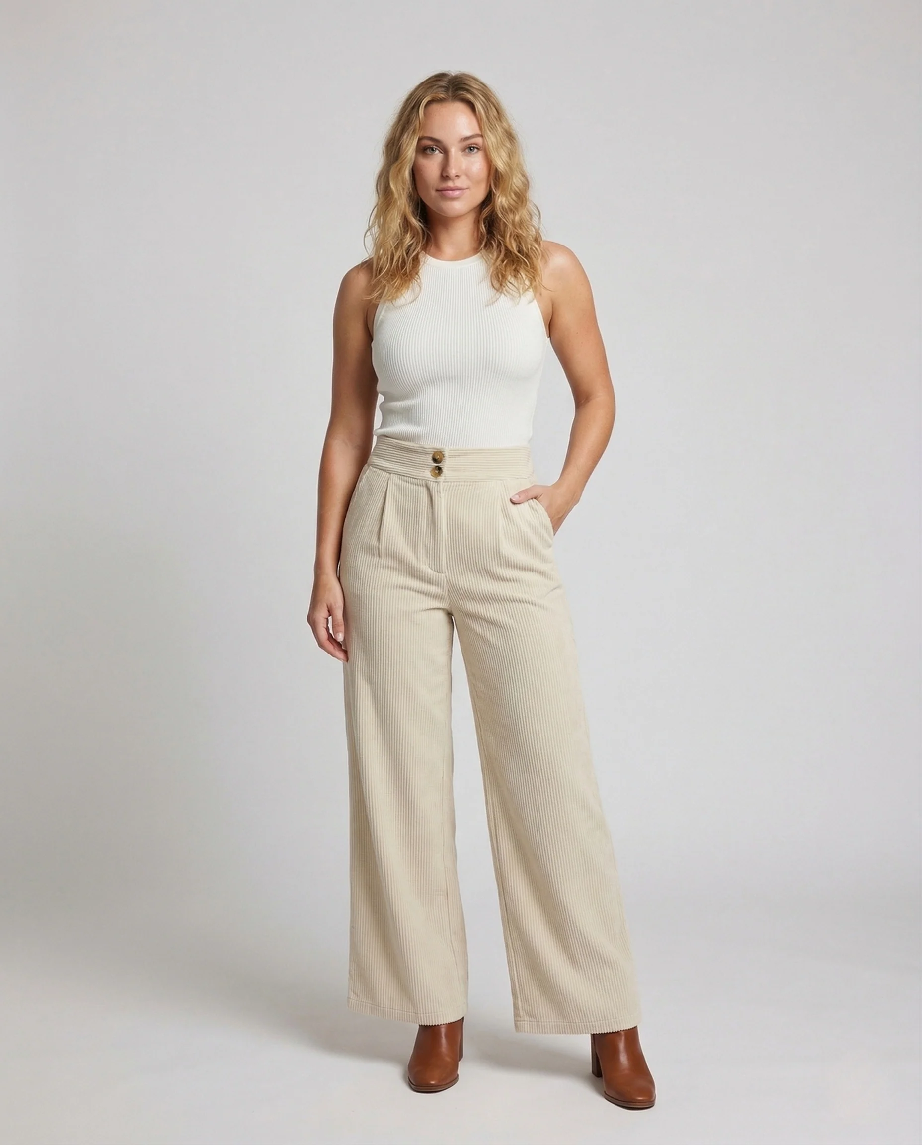 Damen Culotte Feinripp Knopfleiste