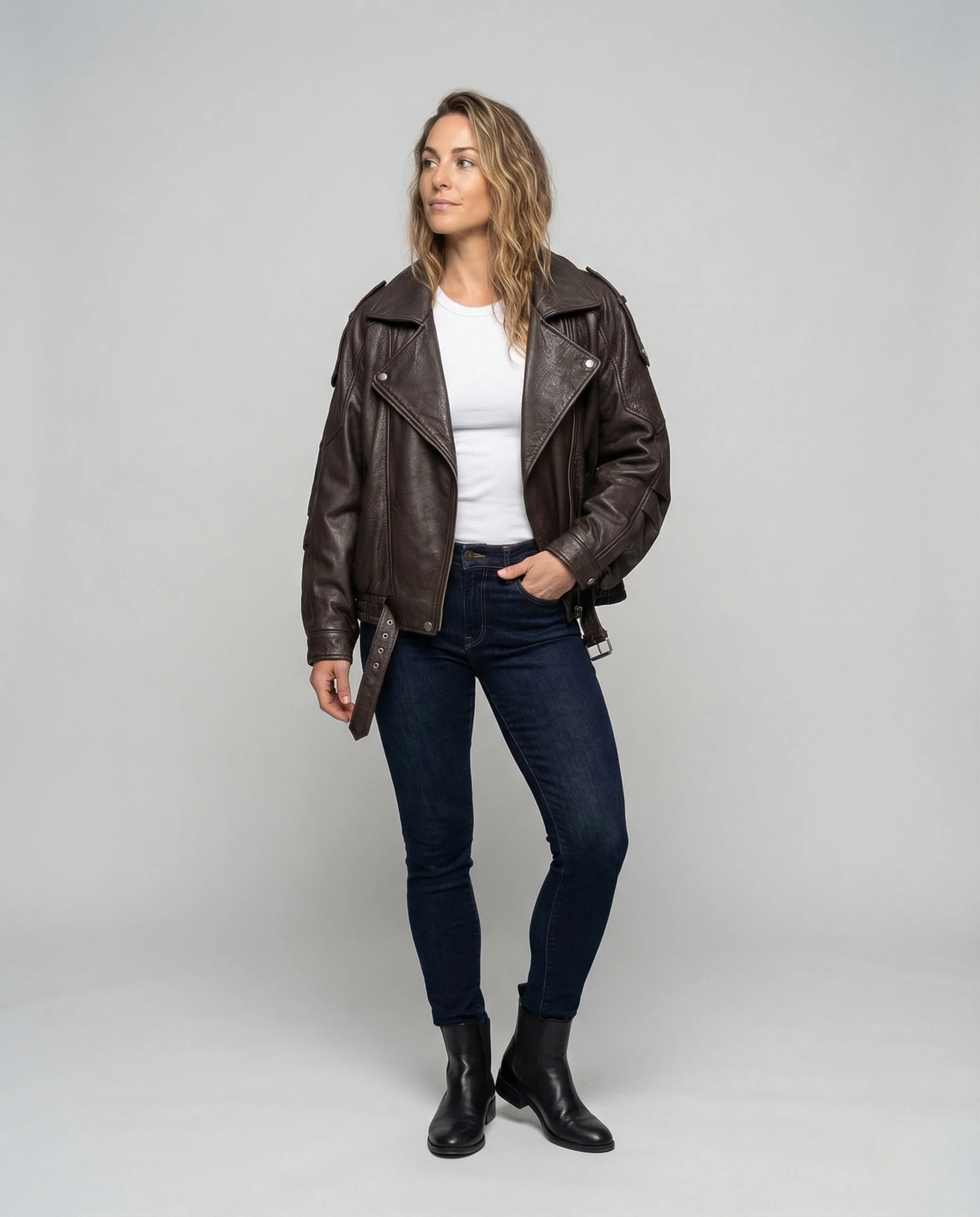 Damen Kurzjacke in Kunstlederoptik