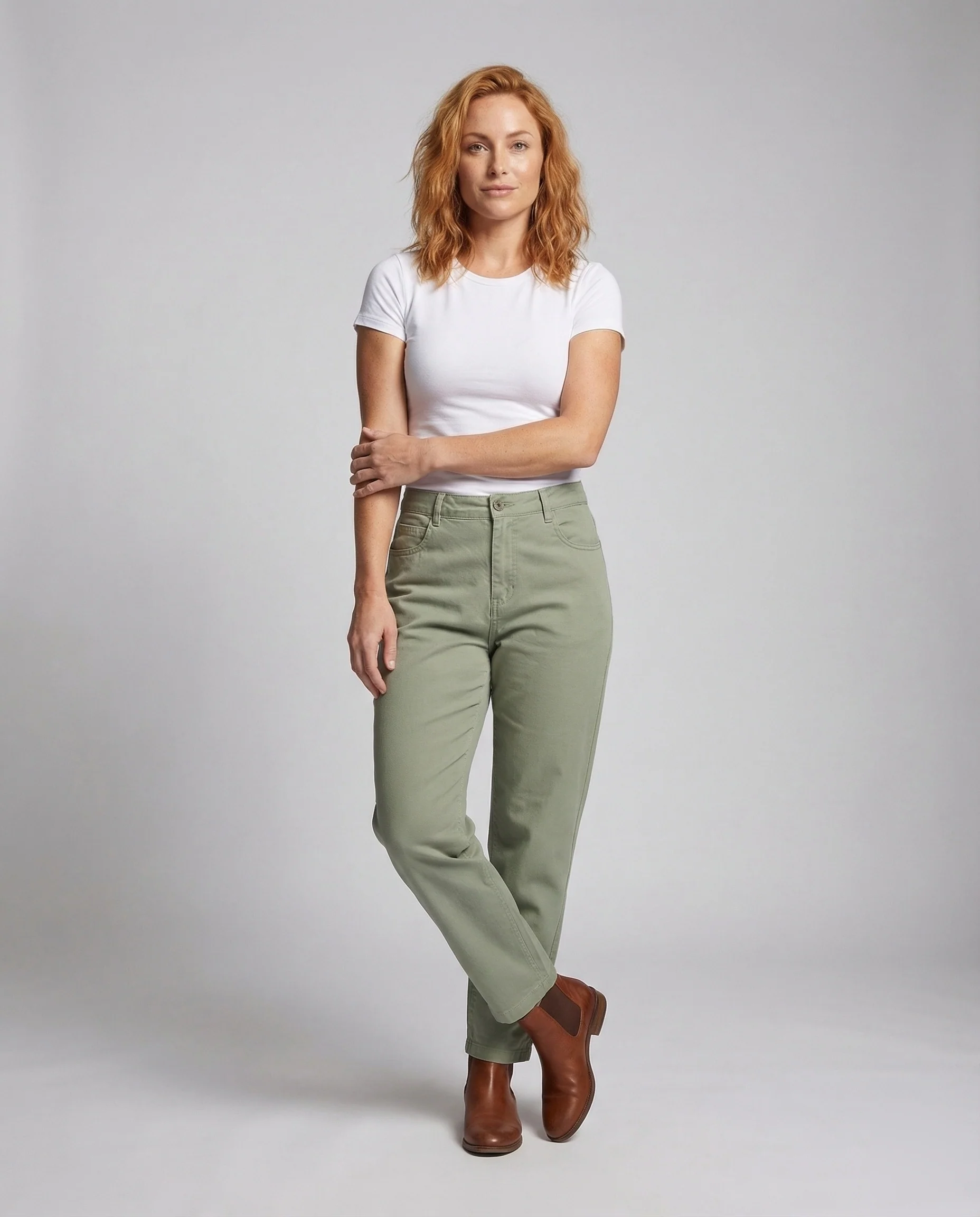 Damen Hose High Waist Gerade