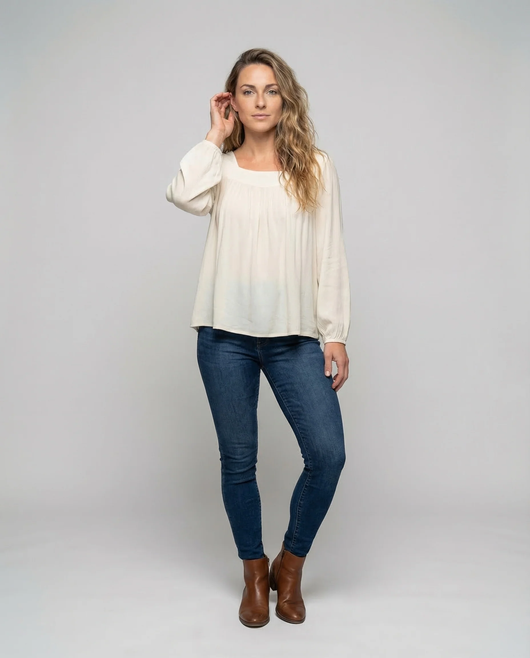 Damen Bluse Plissee Front