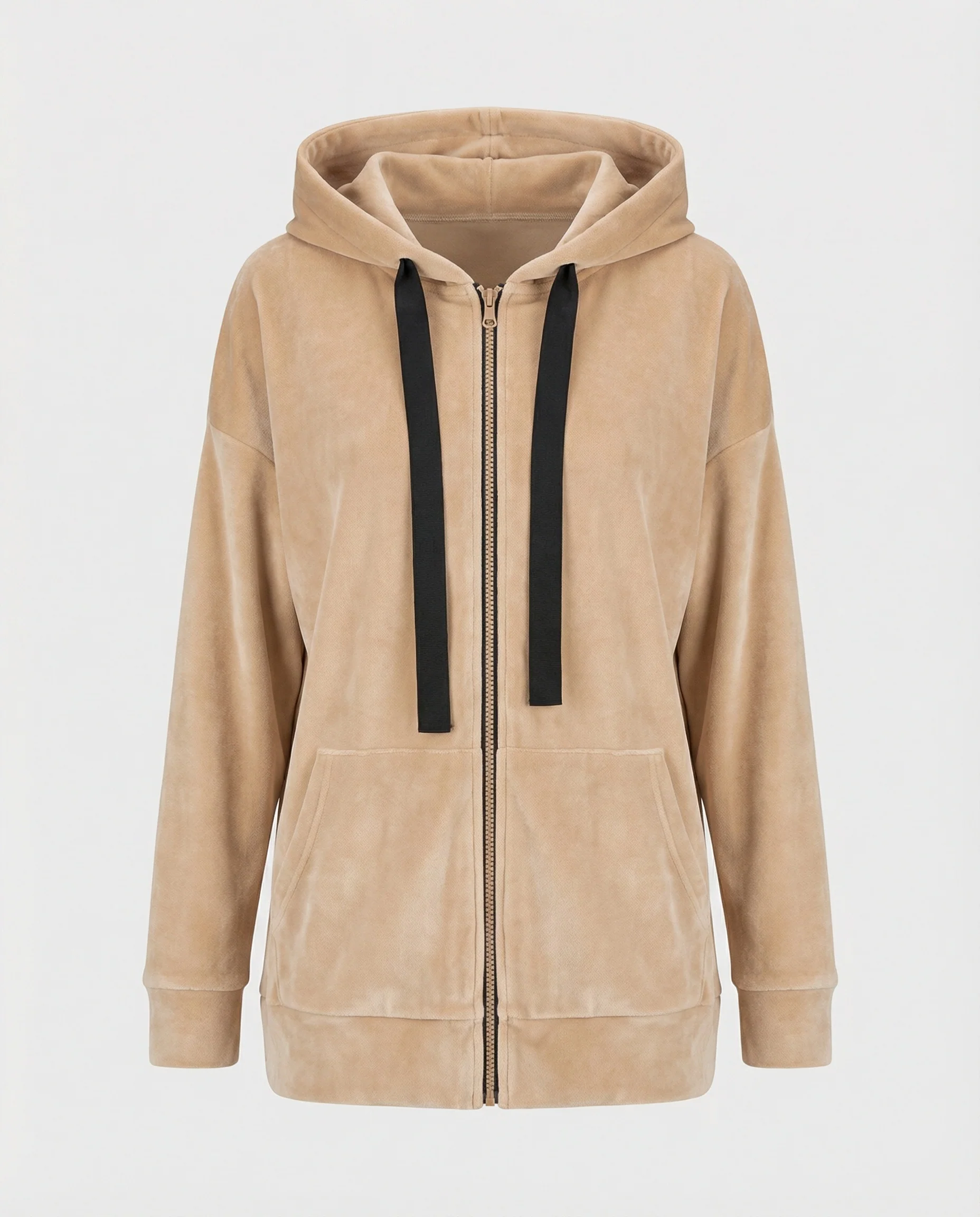 Freizeitkleidung Damen Velours Kapuzenjacke