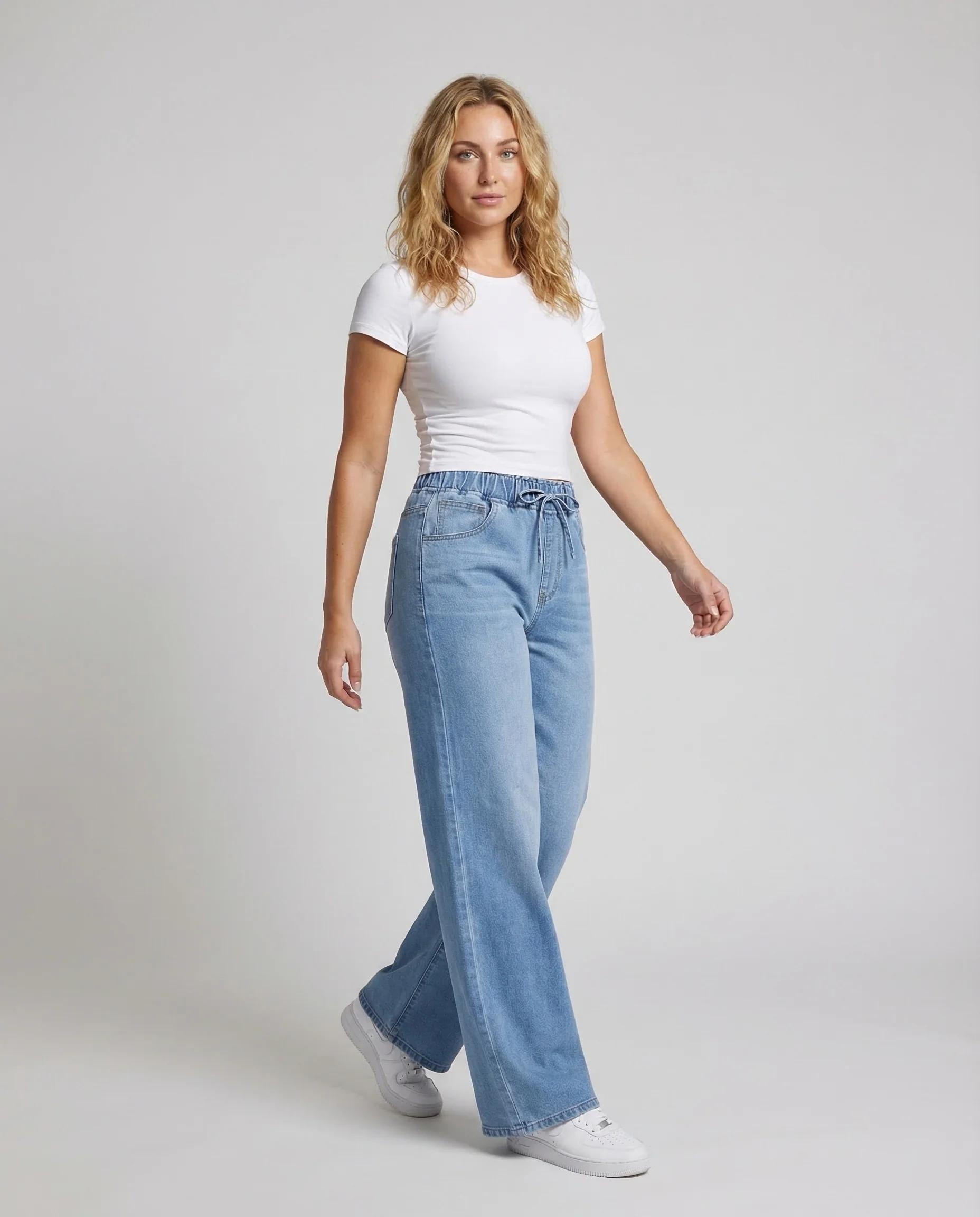 Damen Paperbag Jeans High Waist