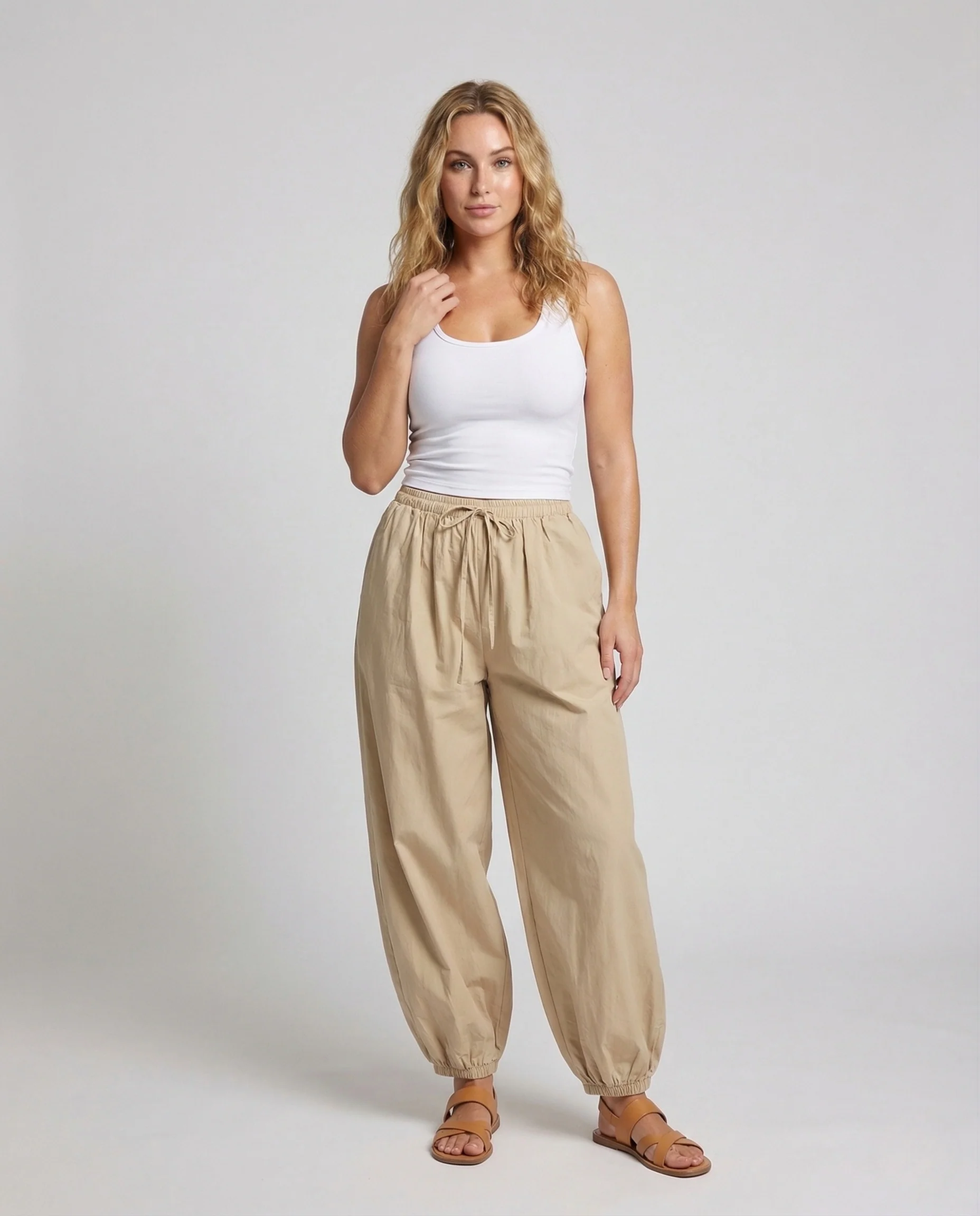 Damen Bandeau Croptop Haremshose Set
