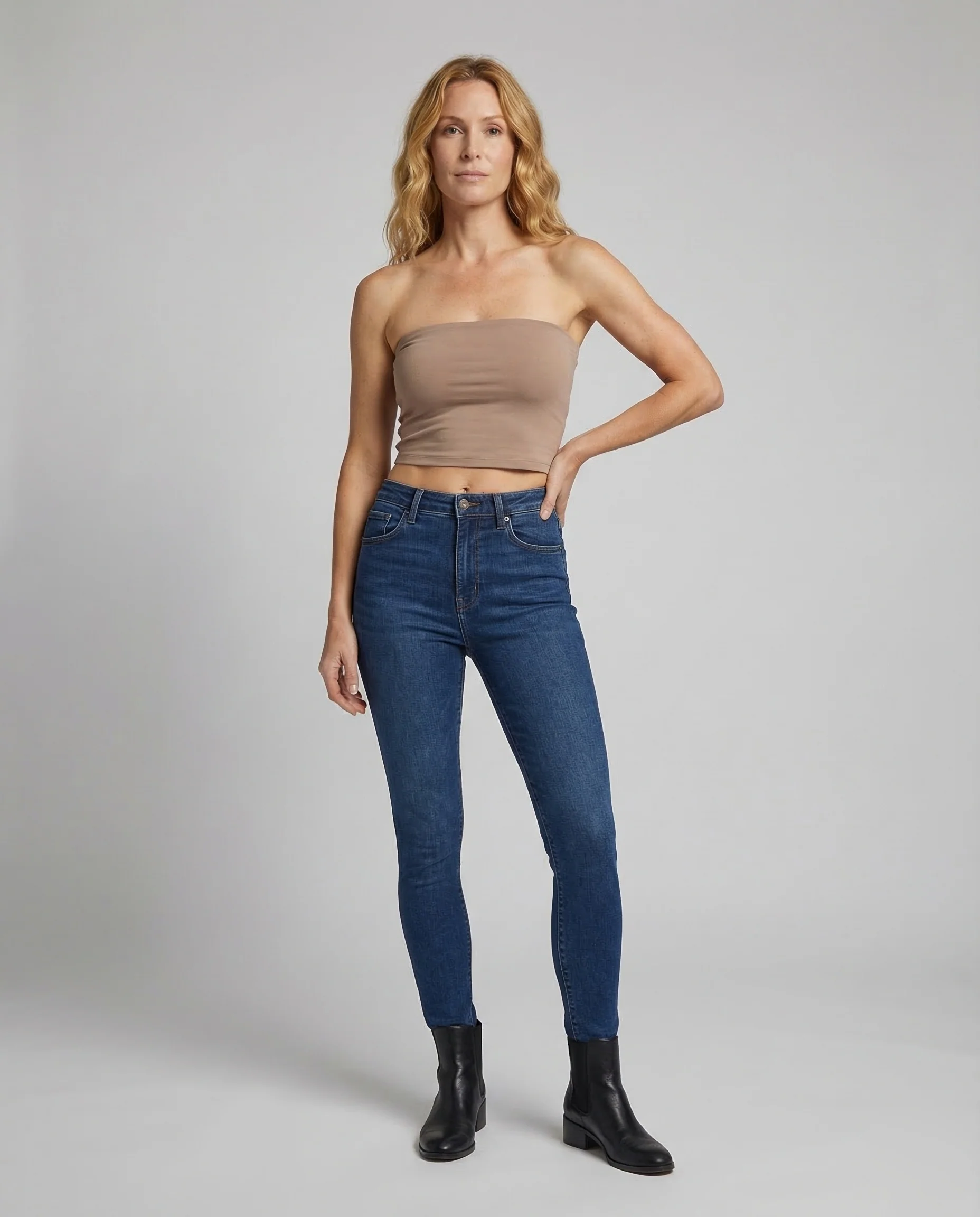 Damen Bandeau Top Ripp