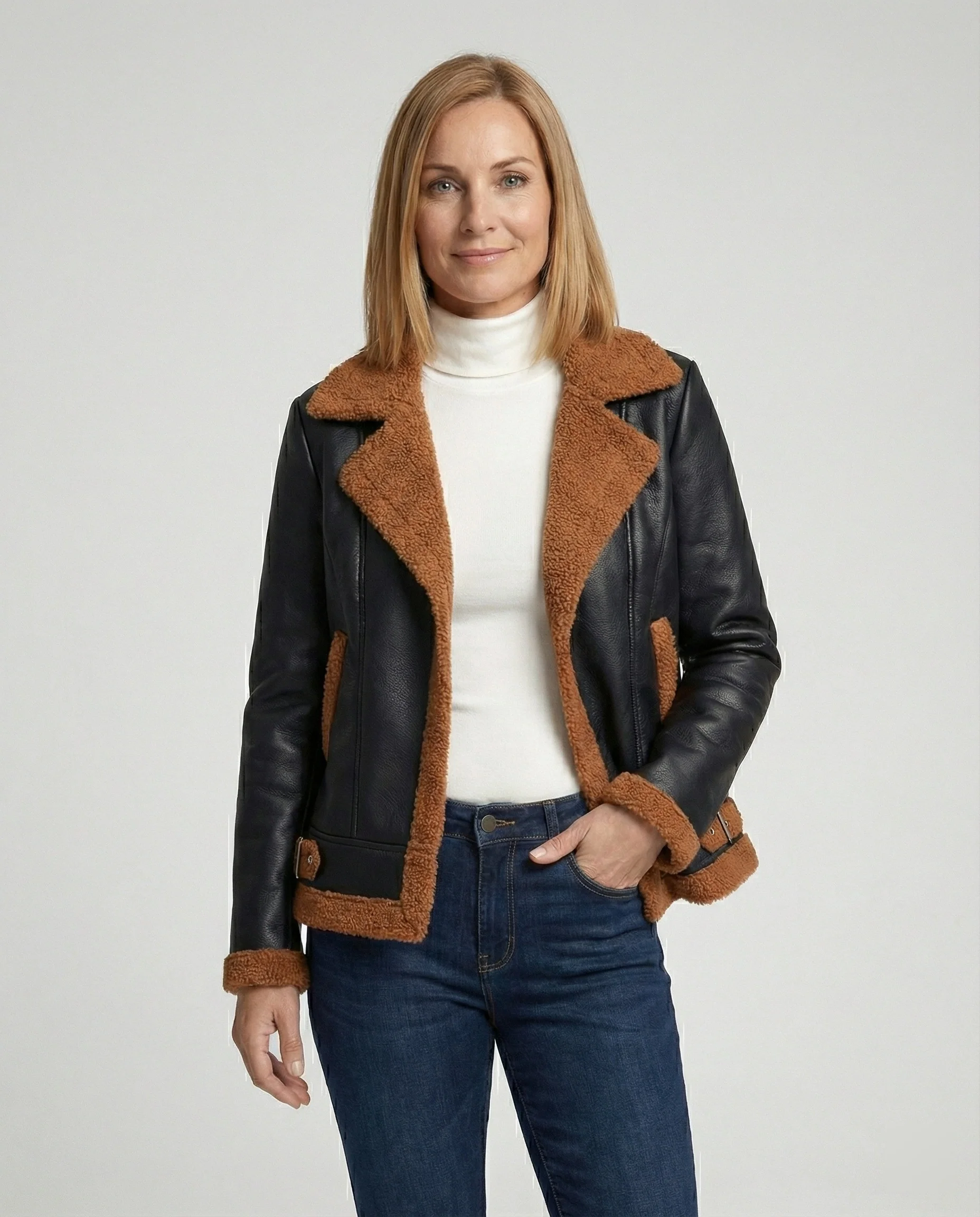 Übergangsjacke Damen Schwarz gefüttert