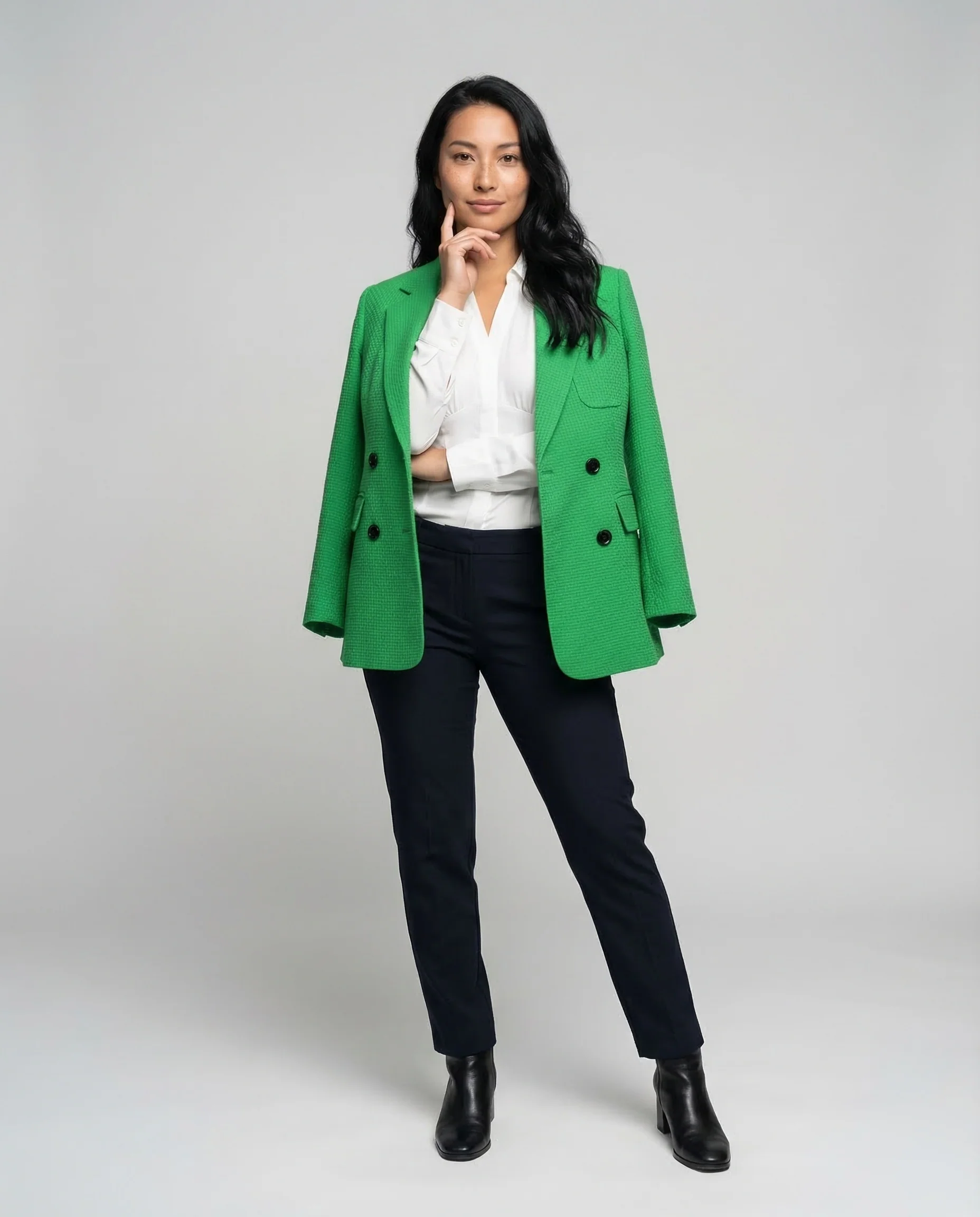 Damen Doppelreiher Blazer Struktur
