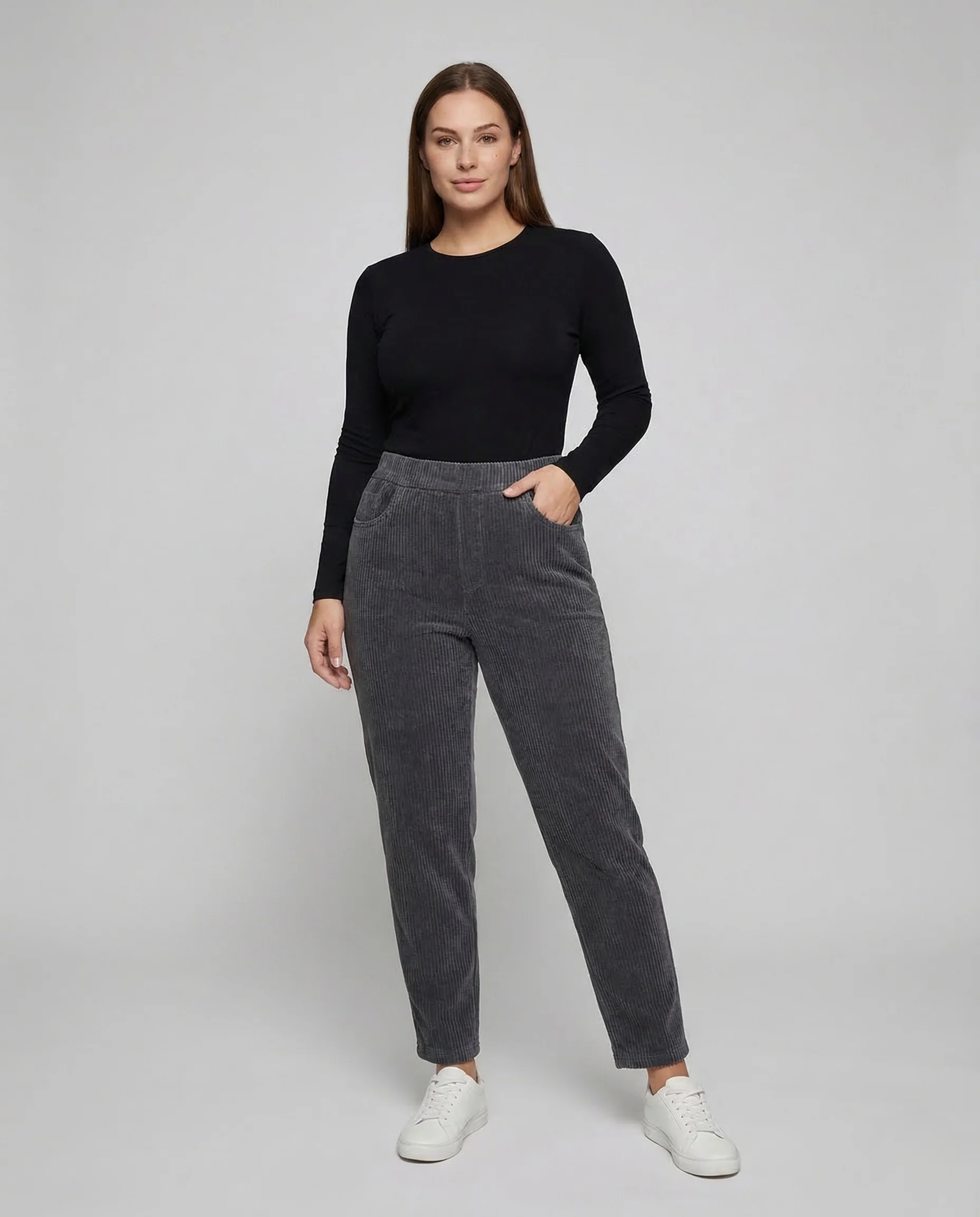 Damen Cordhose Teddyfutter Gerade