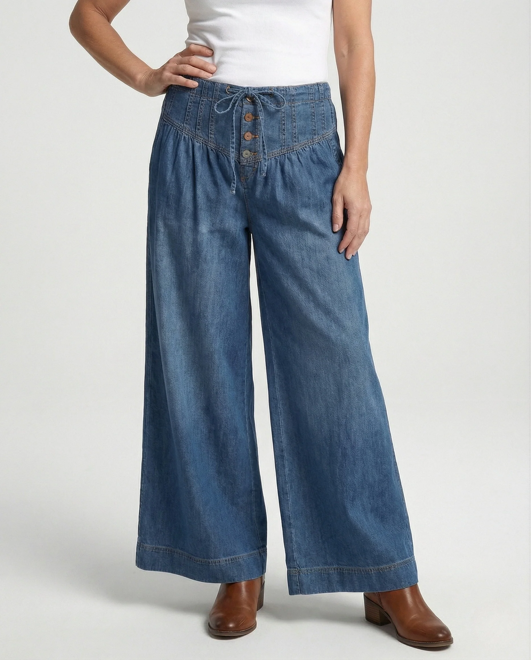 Jeans Culotte Damen High Waist