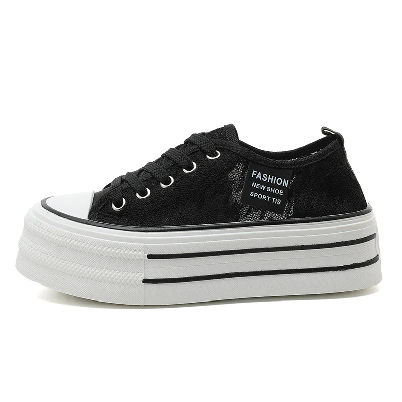 Damen Plateau-Sneaker mit modischem Textil-Obermaterial und rutschfester Sohle Heidi Mode