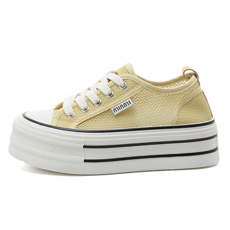 Damen Premium Plateau Sneakers mit atmungsaktivem Obermaterial Heidi Mode