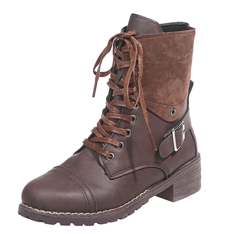 Damen Schnürstiefel mit modischem Wildleder-Detail und robustem Blockabsatz Heidi Mode - Image 9