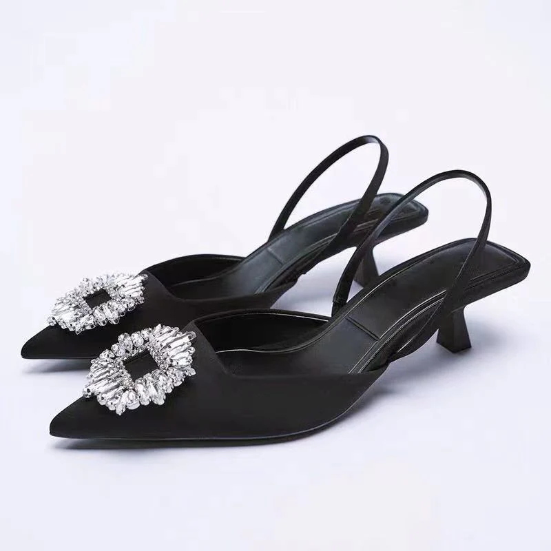 Damen Slingback-Pantoletten mit Funkelndem Schmuckdetail und Elegantem Design Heidi-Mode - Image 2