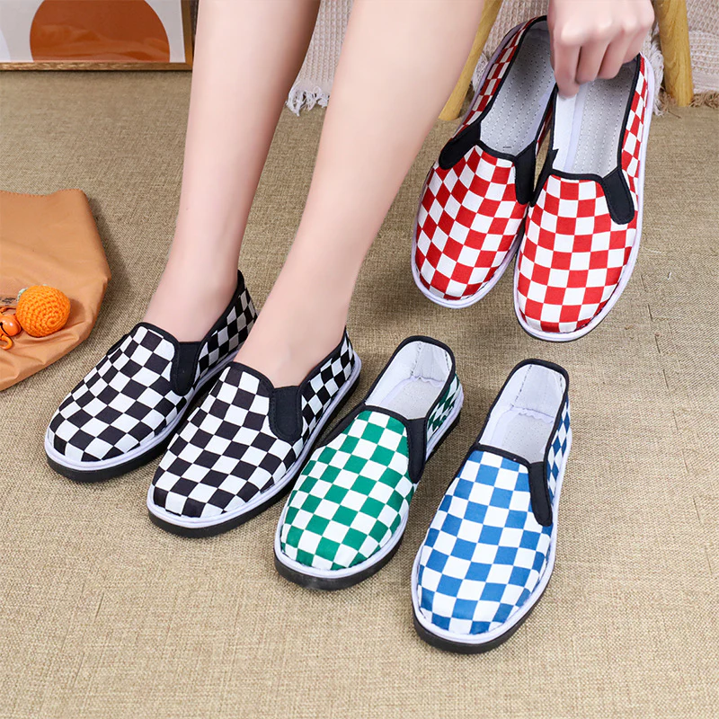 Damen Slip-On Sneaker mit Karomuster Heidi Mode
